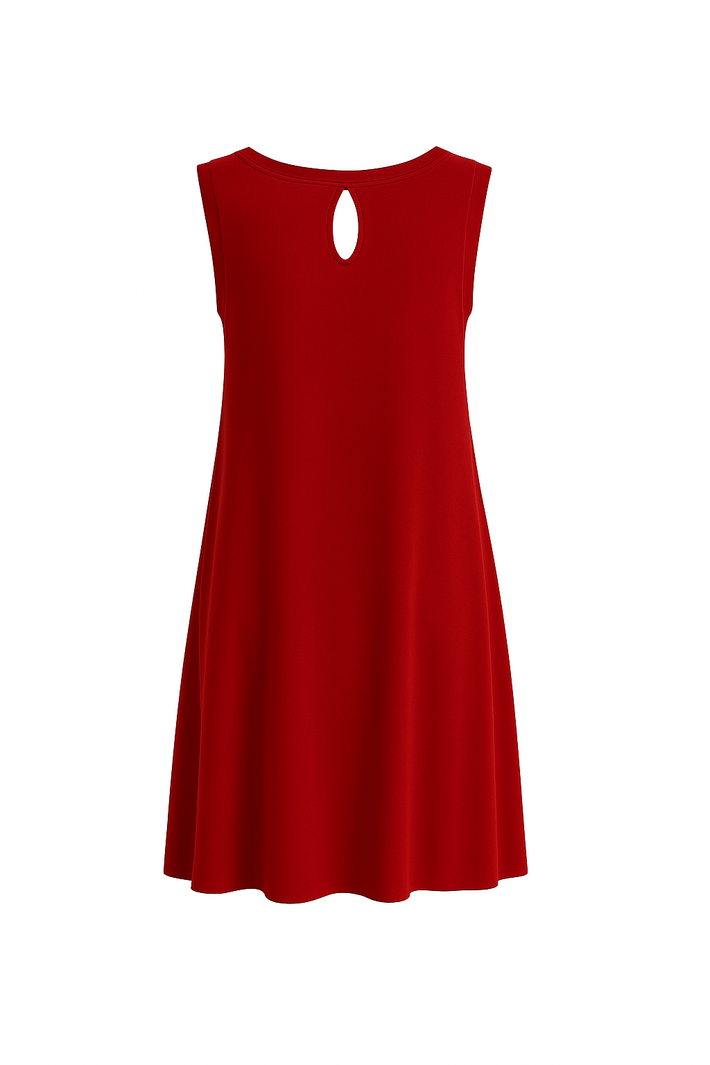 red keyhole dress Red Contrast Trim Keyhole Cutout Midi Dress
