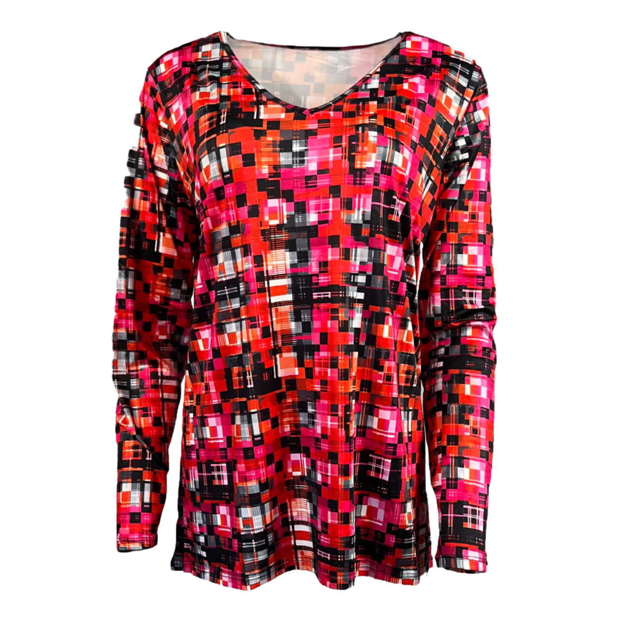 HiLo Tunic · Techno Plaid