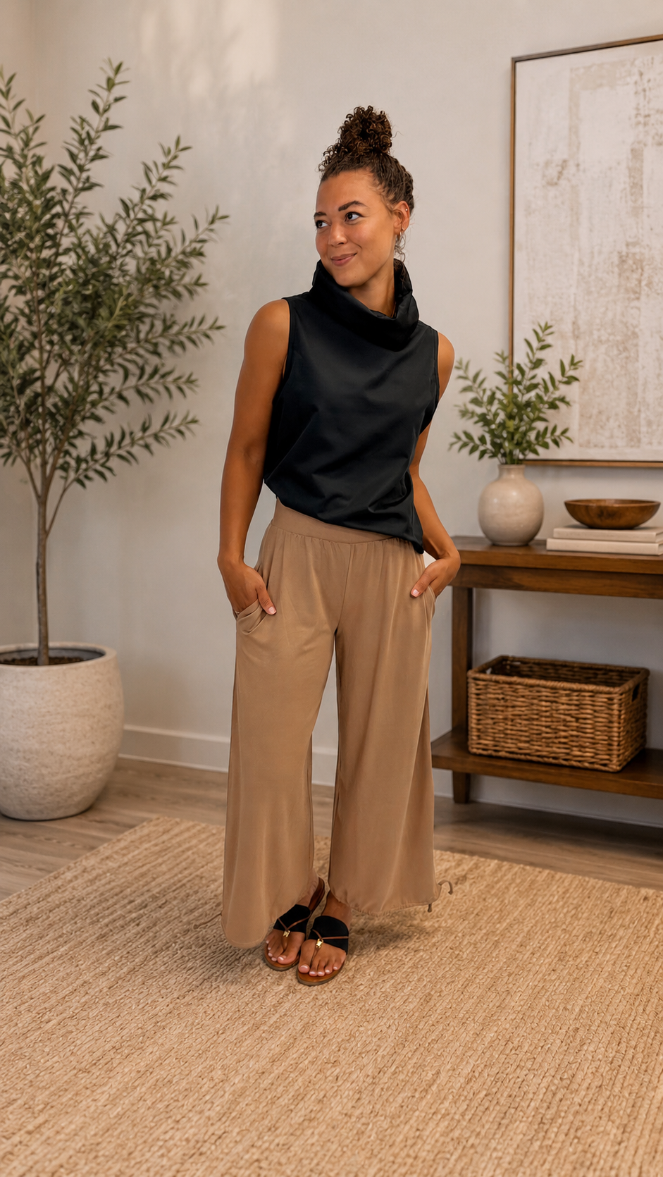 Traveler Wide Leg/Tie Bottom Pant
