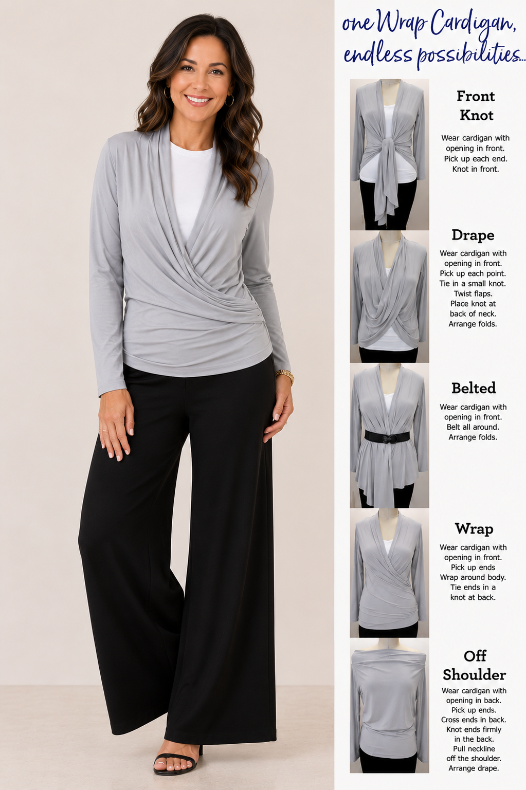 Wrap Cardigan · Dove Gray