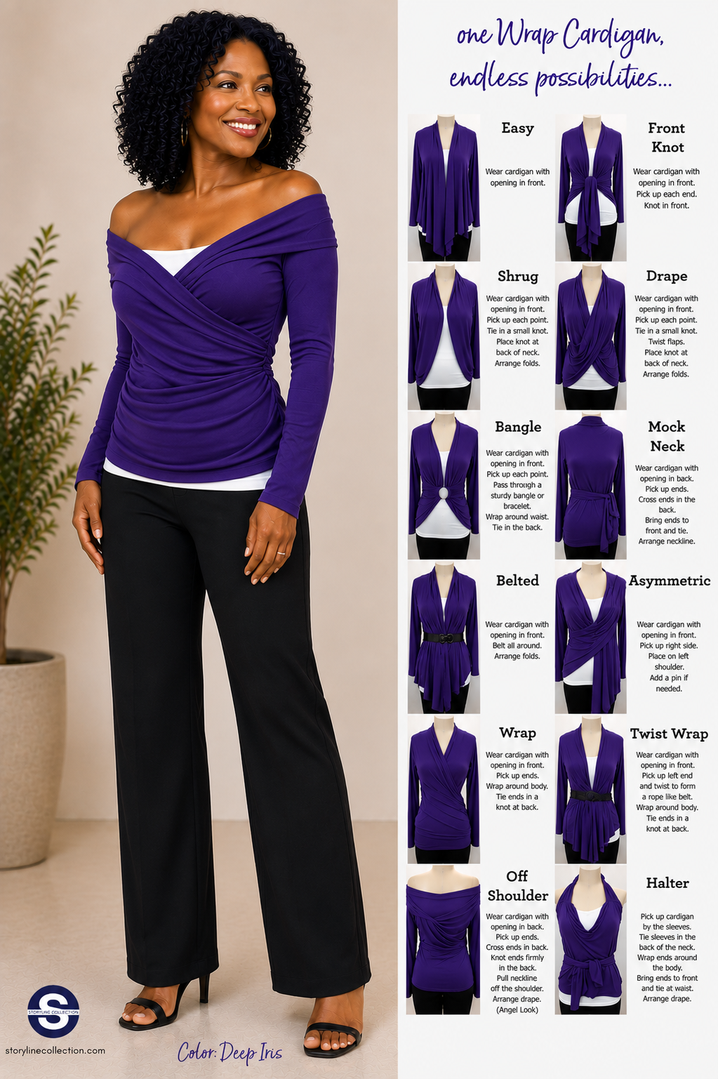 Wrap Cardigan · Deep Iris