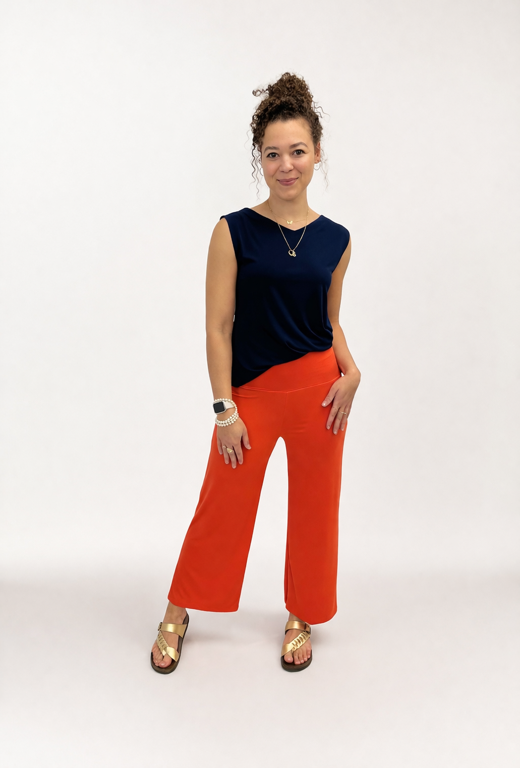 Roll Waist Pant · Orange