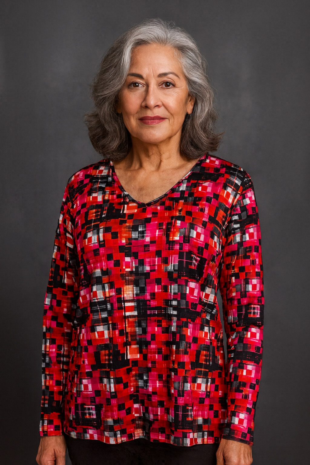 HiLo Tunic · Techno Plaid