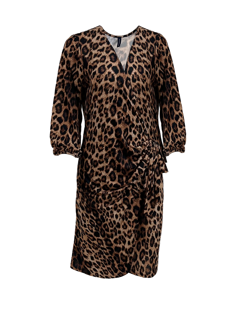 leopard wrap midi dress Wrap Dress · Classic Leopard S
